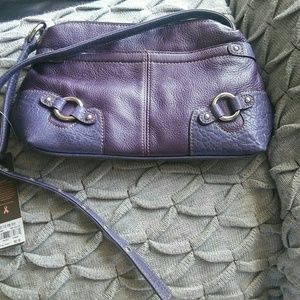 Mountain Stone Purple Leather Midi Purse